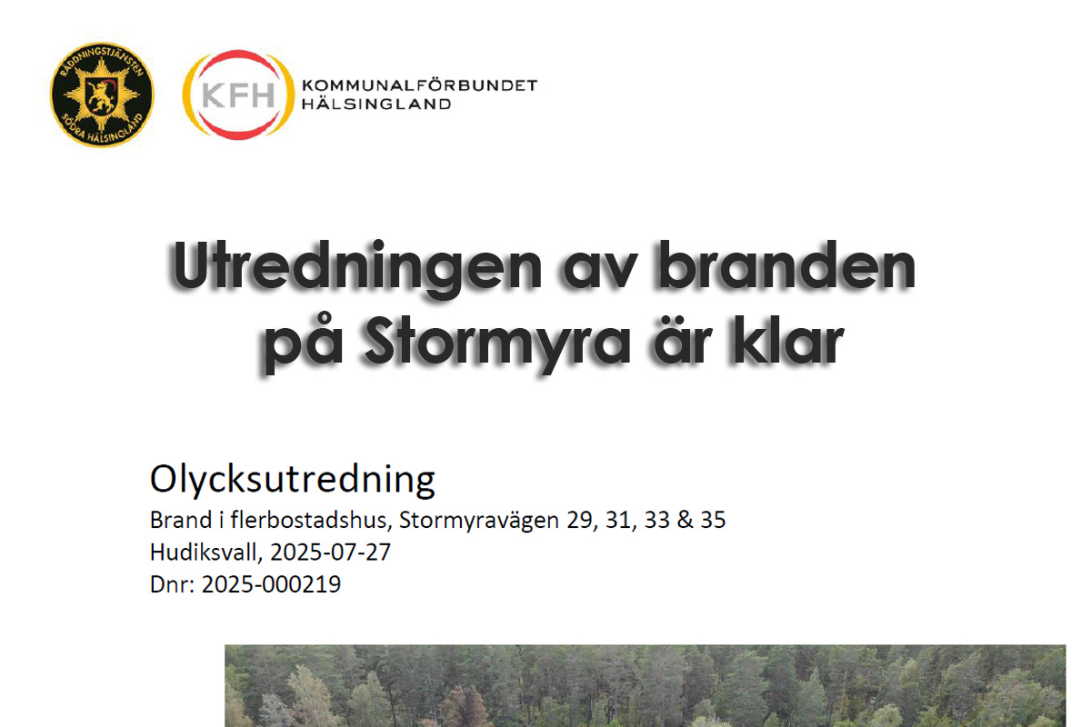 Bilden visar ett dokument från Räddningstjänsten Södra Hälsingland